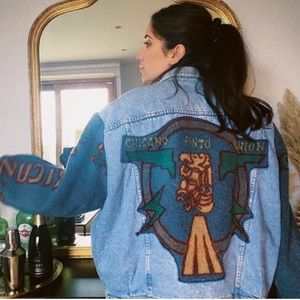 Vintage fleece x denim jacket